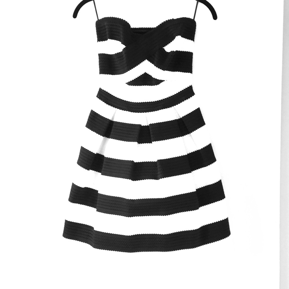 Express Black and White striped sleeveless dress